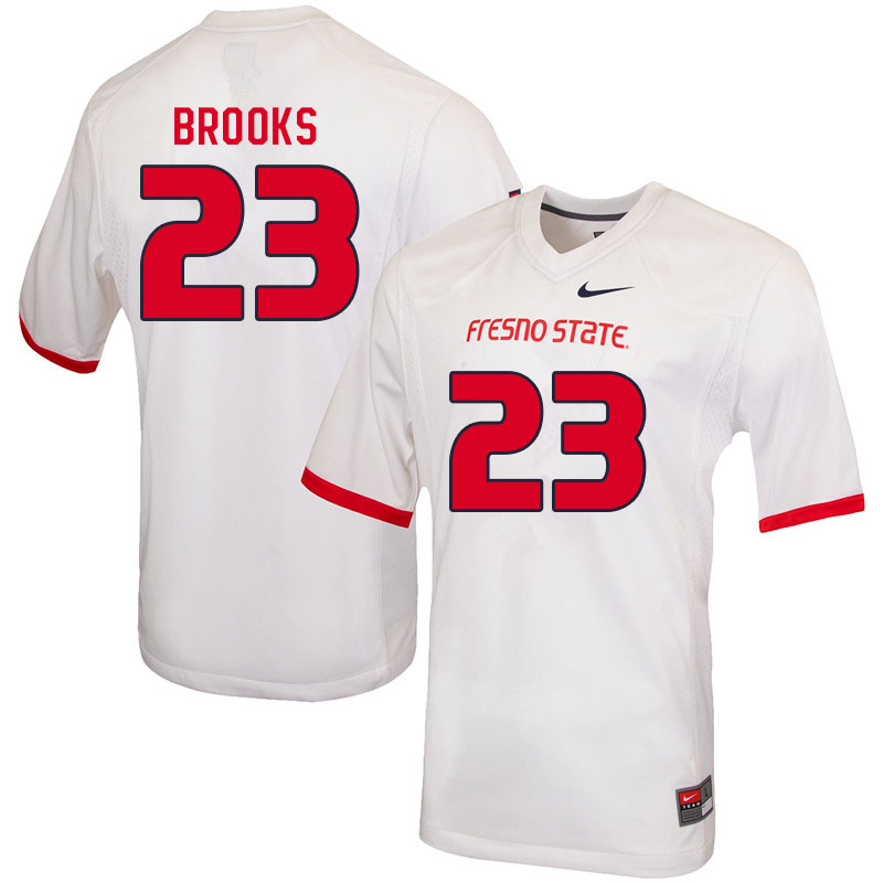 Men #23 Malik Brooks Fresno State Bulldogs College Football Jerseys Sale-White